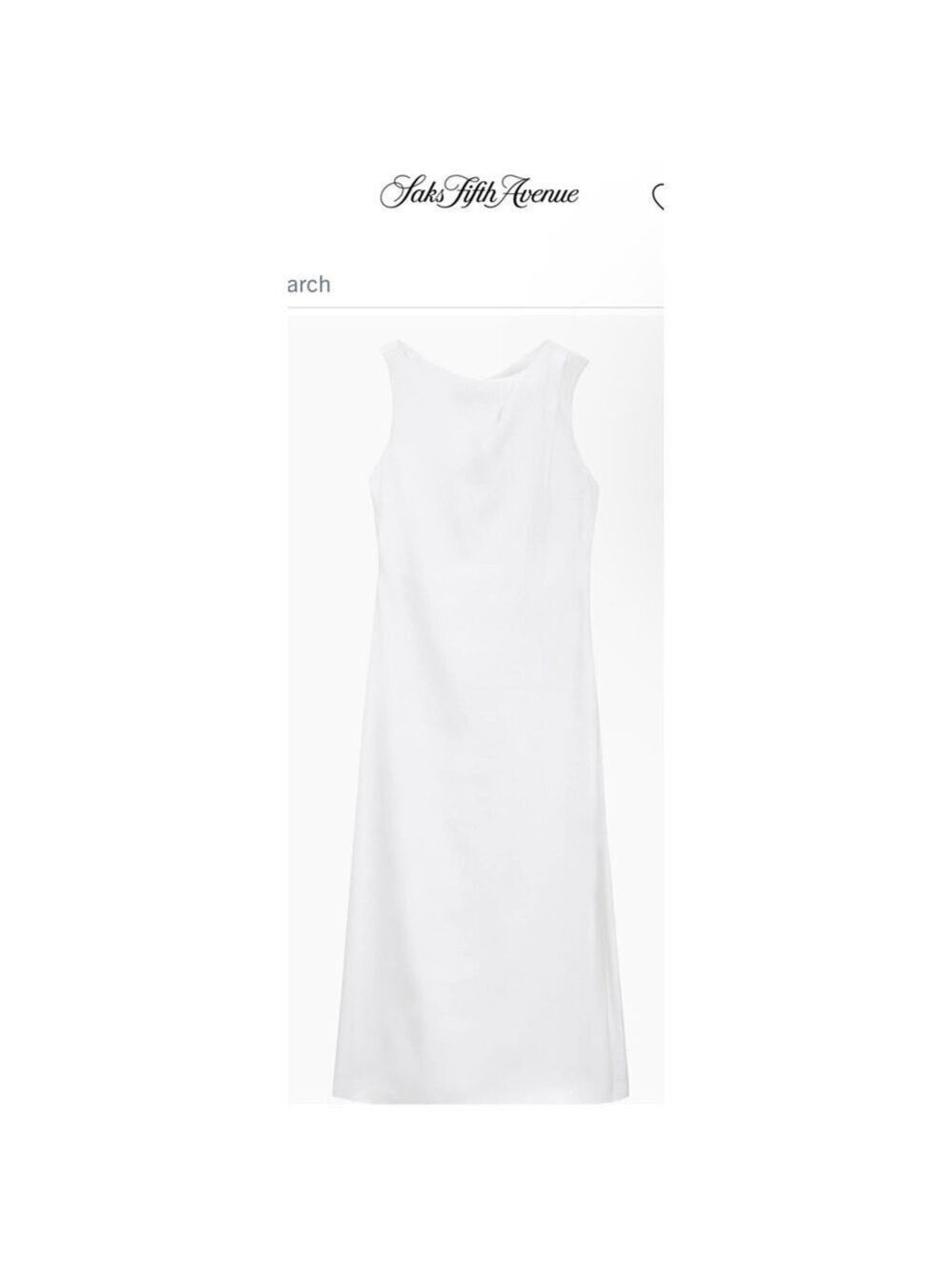 NWOT Theory Saks Fifth Avenue Dress, Size 12 White